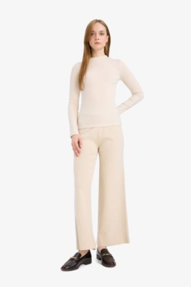 Wide Leg Knitwear Trousers