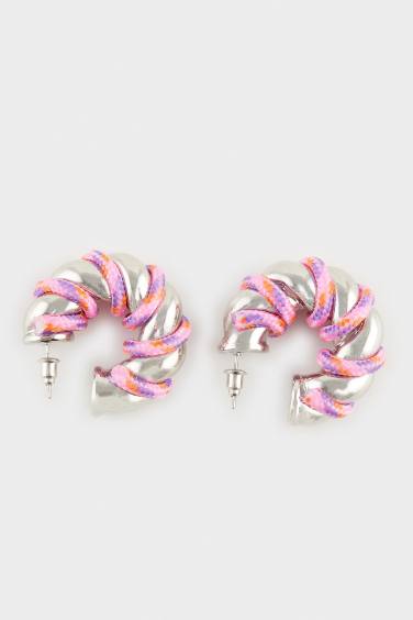 Afra x DeFacto Pink Rope Detailed Gold Earrings