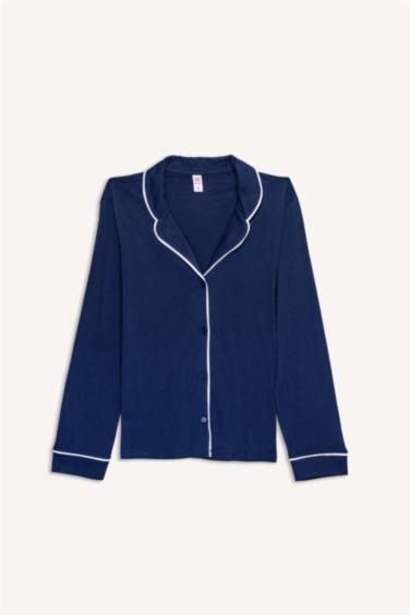 طقم بيجاما بأكمام طويلة وقصة عادية - قطعتين