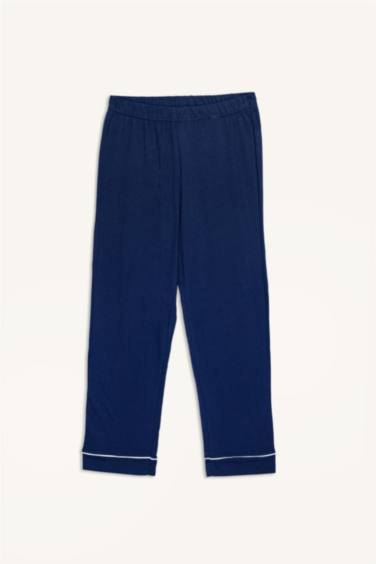 طقم بيجاما بأكمام طويلة وقصة عادية - قطعتين