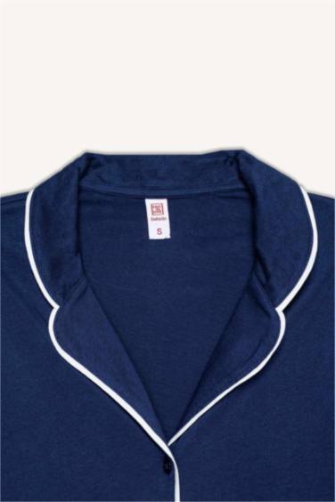 طقم بيجاما بأكمام طويلة وقصة عادية - قطعتين