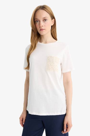 Regular Fit Crew Neck Cotton Short Sleeve T-Shirt