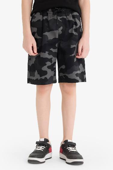 Boy Regular Fit Camouflage Patterned Shorts