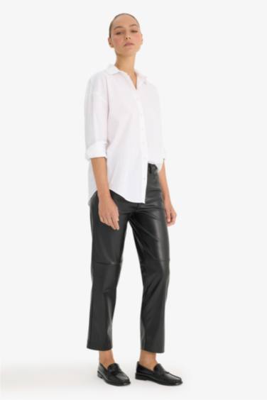 سروال قصة مستقيمة بجيب مزدوج