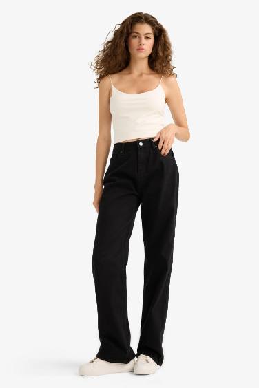 Габардиновые брюки Straight Fit с нормальной талией и стандартной длиной