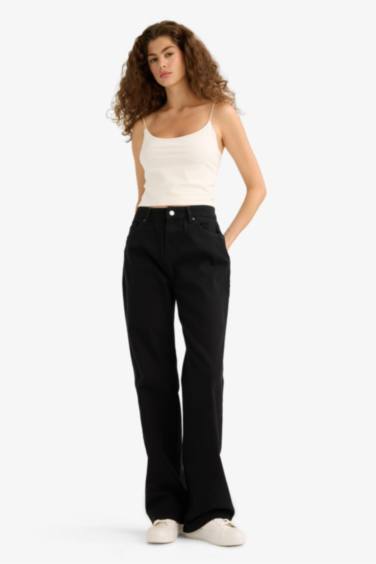 Габардиновые брюки Straight Fit с нормальной талией и стандартной длиной