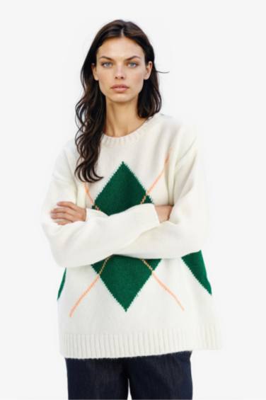 Oversize Fit Basic Crew Neck Knitwear Pullover