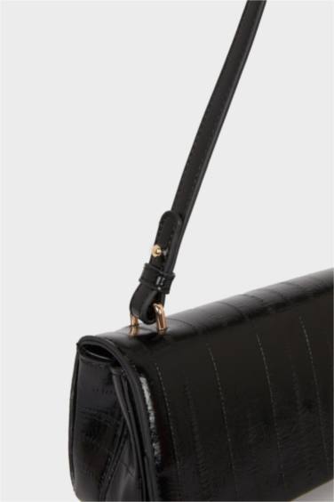 Woman Faux Leather Baguette Bag