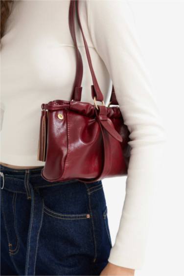 Suni Deri Çapraz Çanta