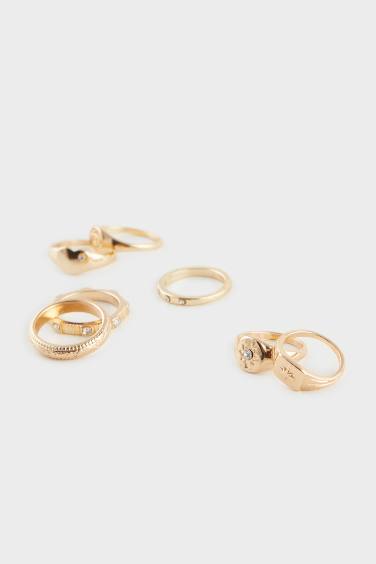 خاتم ذهبي حريمي - 7 قطع