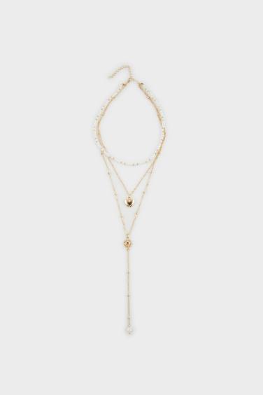 Lot de 4 Colliers dorés en Y pour femme