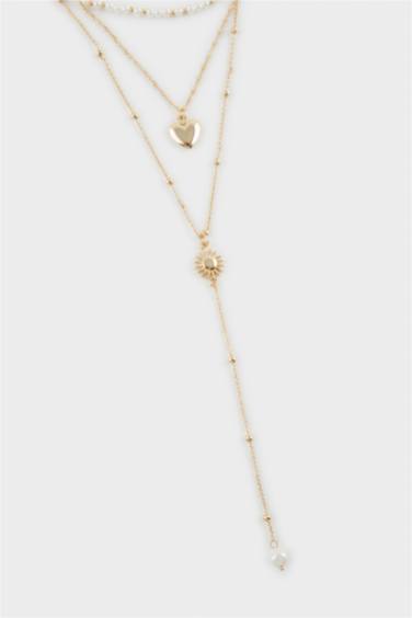 Lot de 4 Colliers dorés en Y pour femme