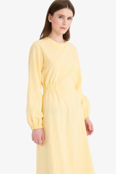 Keten Karışımlı Elbise - Görsel 6