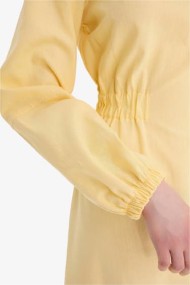 Keten Karışımlı Elbise - Görsel 7