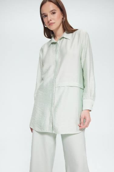 Relax Fit Uzun Kollu Tesettür Gömlek Tunik
