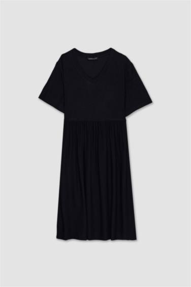 V-Neck Short Sleeve Dress