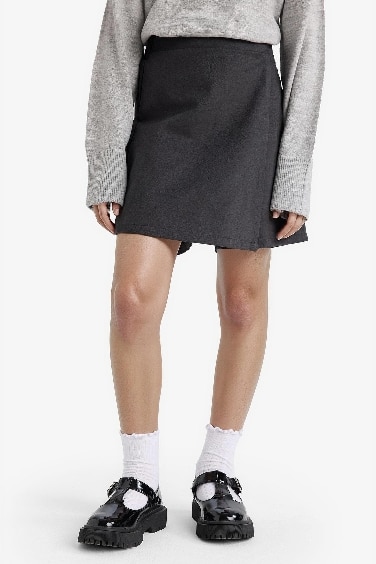 Jupe-short en gabardine à taille élastique pour fille