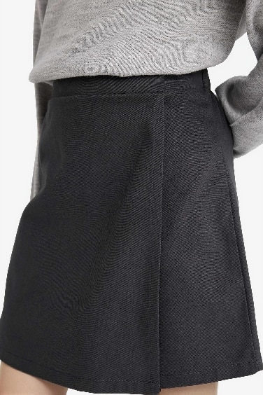 Jupe-short en gabardine à taille élastique pour fille