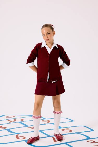 Girl Elastic Waist Gabardine Skort