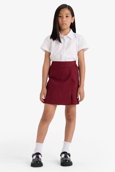 Girl Elastic Waist Gabardine Skort
