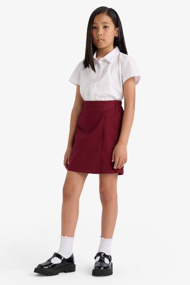 Girl Elastic Waist Gabardine Skort