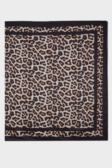 Leopar Desenli Saten Pareo