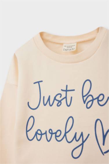 2 piece Regular Fit Flower Crew Neck Sweatshirt