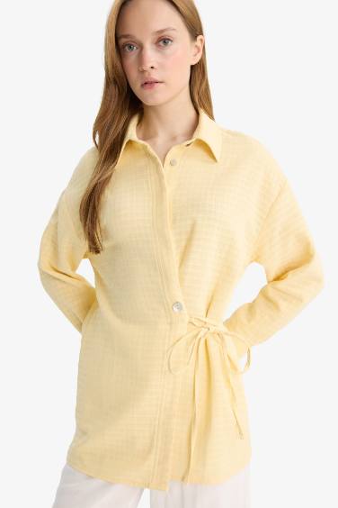 Relax Fit Muslin Long Sleeve Tunic
