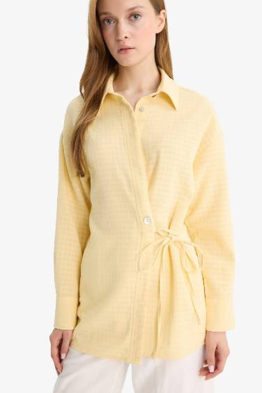 Relax Fit Muslin Long Sleeve Tunic