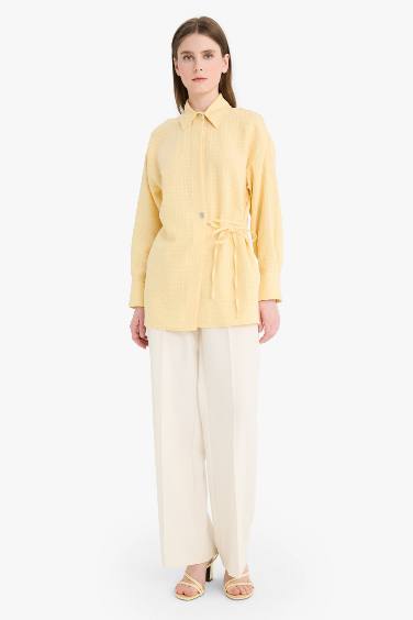 Relax Fit Muslin Long Sleeve Tunic