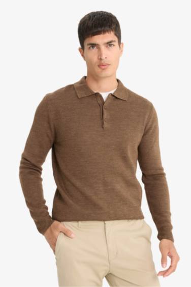 Standard Fit Polo Collar Knitwear Pullover