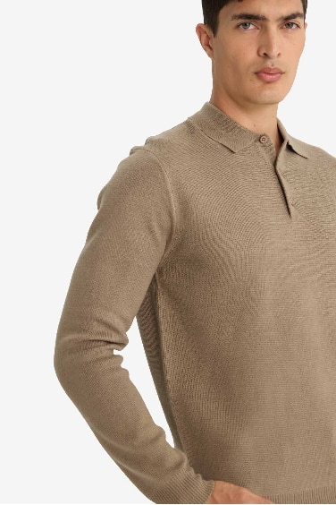 Standard Fit Polo Collar Knitwear Pullover