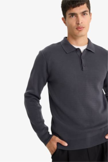 Standart Fit Polo Yaka Triko Kazak