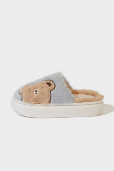 Kadın Ayıcıklı Düz Taban Ev Terliği