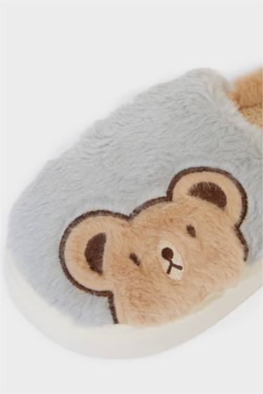 Kadın Ayıcıklı Düz Taban Ev Terliği - Görsel 5