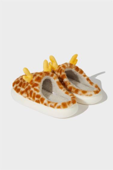 Kadın Zürafa Temalı Düz Taban Ev Terliği - Görsel 5