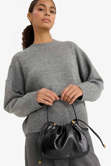 Faux Leather Crossbody Bag