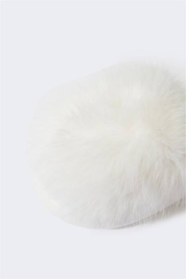 Kadın Pelüş Düz Taban Ev Terliği - Görsel 6