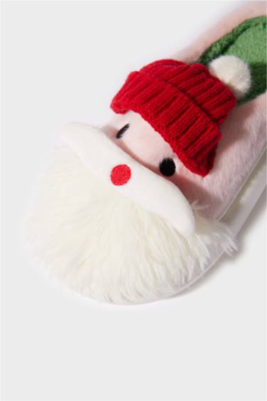 Kadın Yılbaşı Temalı Düz Taban Ev Terliği - Görsel 6