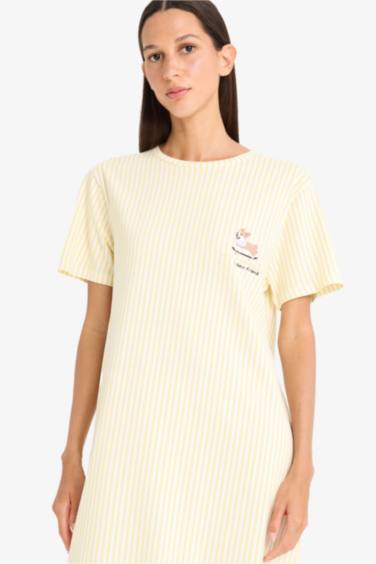 Fall in Love Regular Fit Printed Short Sleeve Nightgown