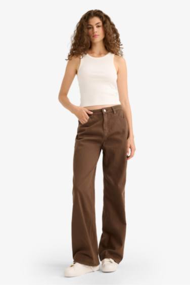 Габардиновые брюки Straight Fit с нормальной талией и стандартной длиной