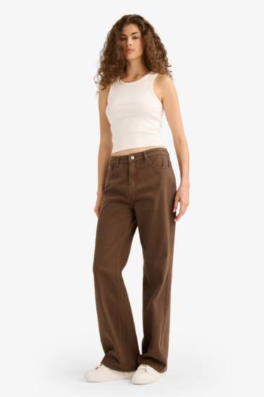 Габардиновые брюки Straight Fit с нормальной талией и стандартной длиной