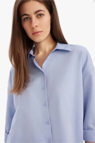 Oversize Fit Shirt Collar Floral Shirt