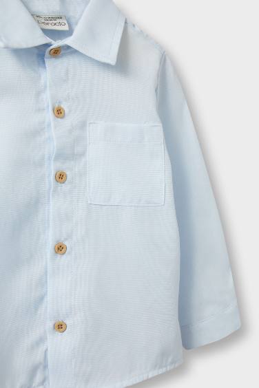 قميص بيبي ولادي ردن طويل أوكسفورد قصة عادية