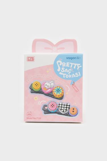 مشبك شعر بناتي على شكل قلب - قطعتين