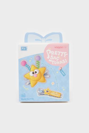 مشبك شعر بناتي على شكل نجمة - قطعتين