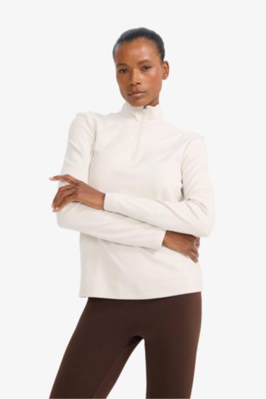 DeFactoFit Standart Fit Dik Yaka Fermuarlı Sporcu Sweatshirt