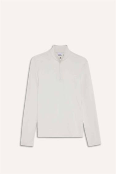 DeFactoFit Standart Fit Dik Yaka Fermuarlı Sporcu Sweatshirt