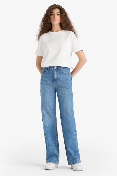 90's Wide Leg High Waist Straight Leg Long Jeans