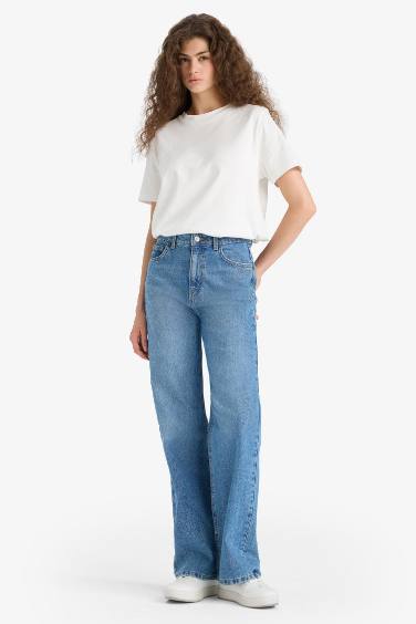 90's Wide Leg High Waist Straight Leg Long Jeans